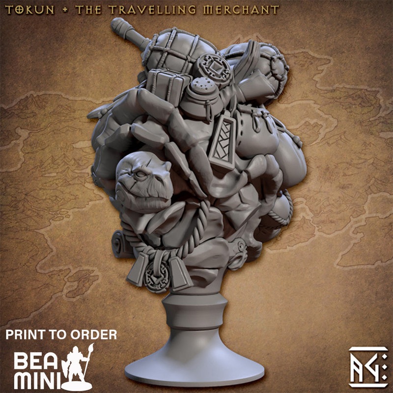 Heroic Bust: Tokun  The Travelling Merchant | BeaMini Print to Order Miniatures