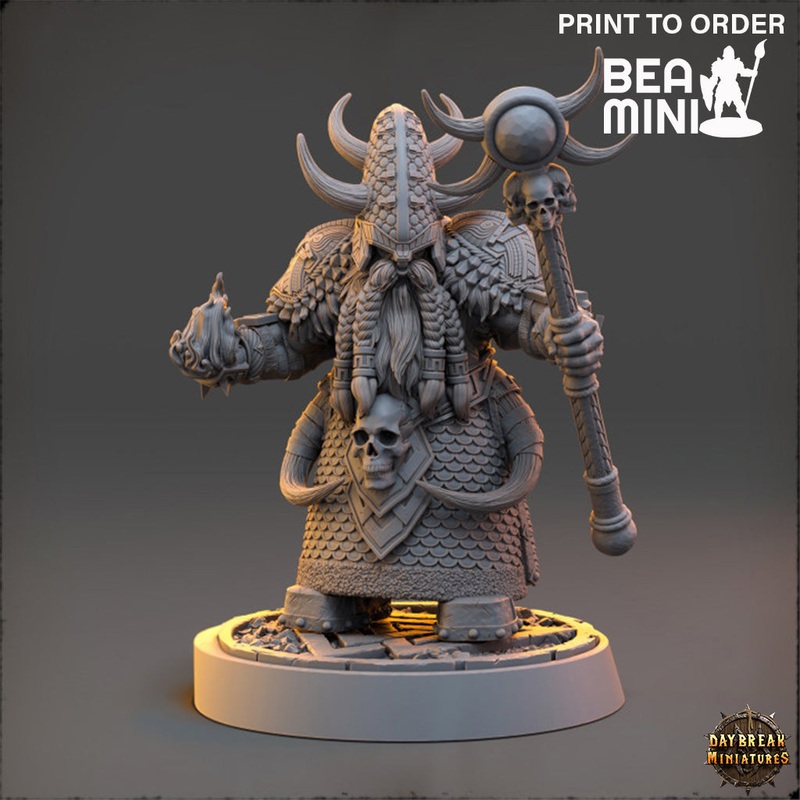 Kromund The Fire Whisperer – Deviant Dwarves of the Pandemonium | BeaMini Print to Order Miniatures