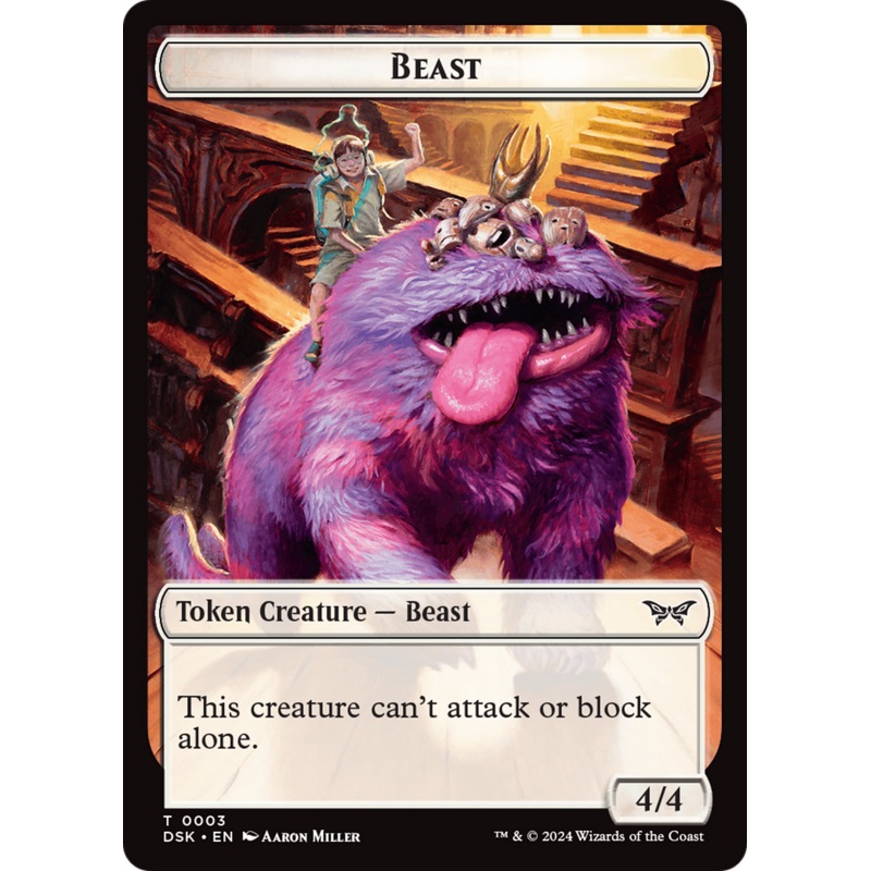 Beast // Copy Double-Sided Token [Duskmourn: House of Horror Tokens]