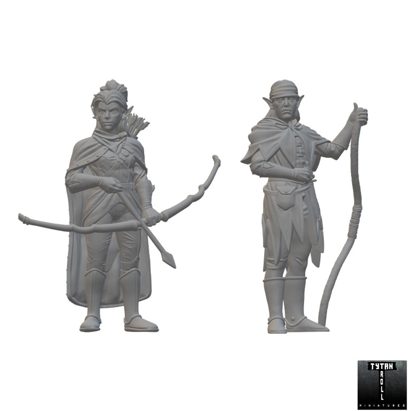 Elf Rangers | BeaMini Unpainted RPG Miniatures