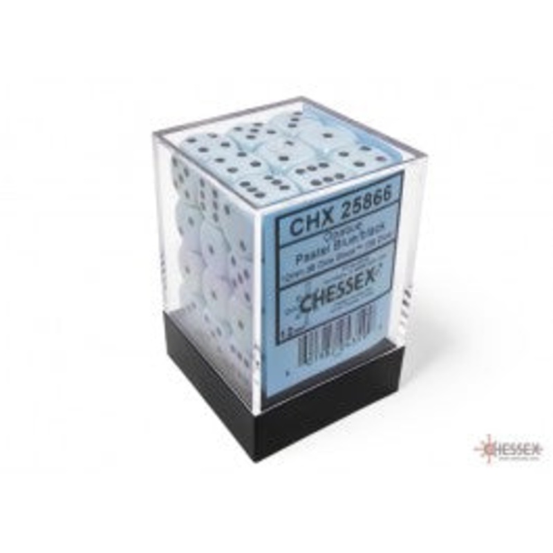 Chessex: 12MM D6 Opaque Pastel Blue/Black (36)