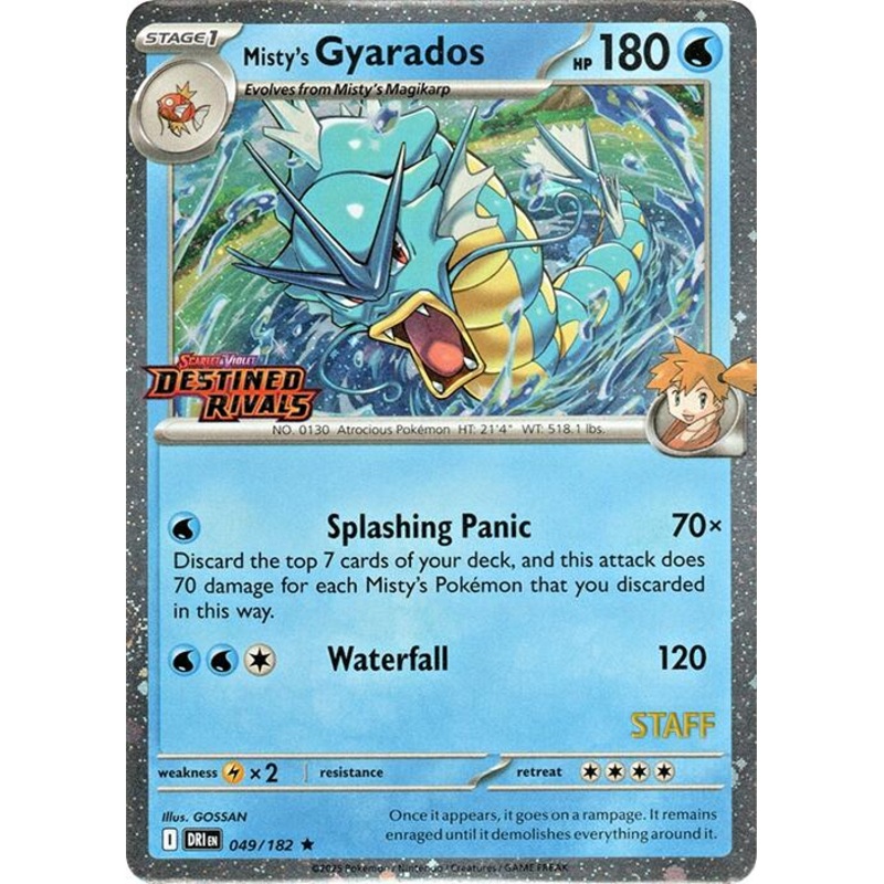 Misty’s Gyarados (049/182) (Prerelease Staff) [Scarlet & Violet: Destined Rivals]