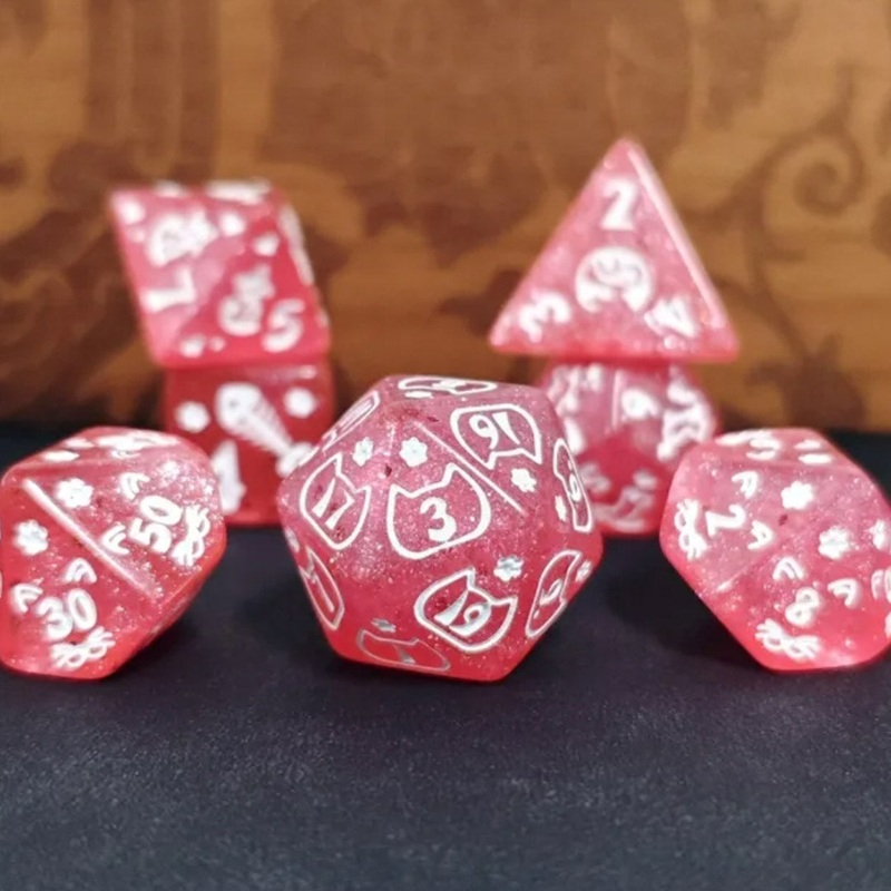 Toe Bea-ns – 7 Piece Polyhedral Dice Set + Dice Bag