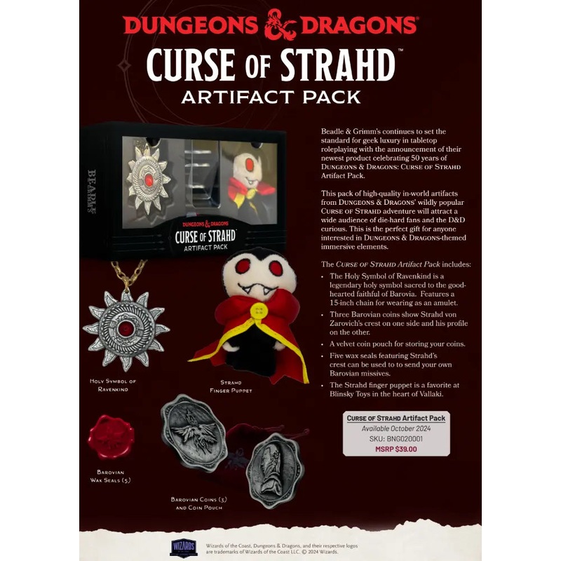 Beadle and Grimm’s Dungeons & Dragons Curse of Strahd Artifact Pack