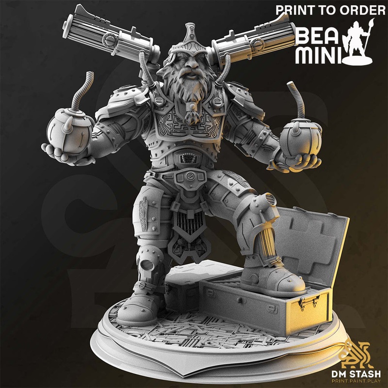 Dwarven Grenadier – Duktuk | BeaMini Print to Order Miniatures