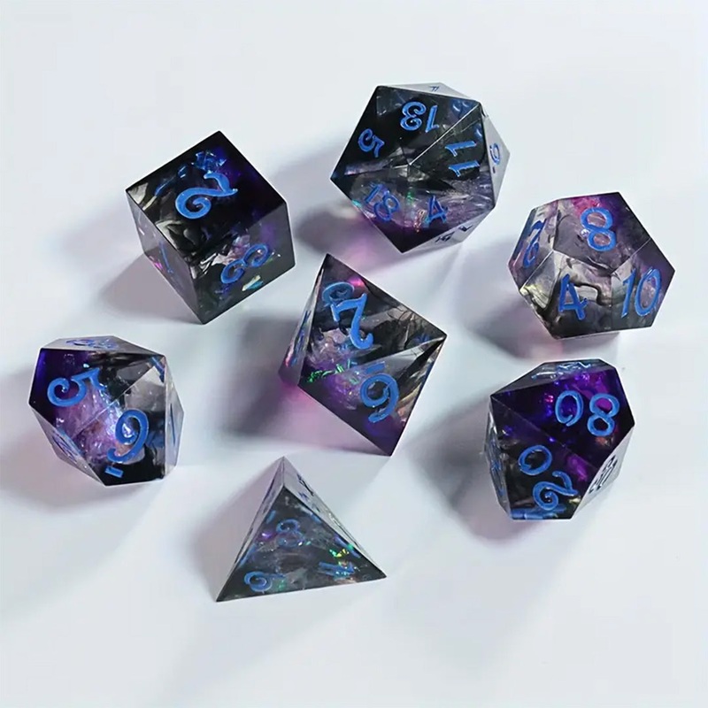 Eldritch Bloom – Handcrafted Sharp Edge Dice  Set & Dice Case
