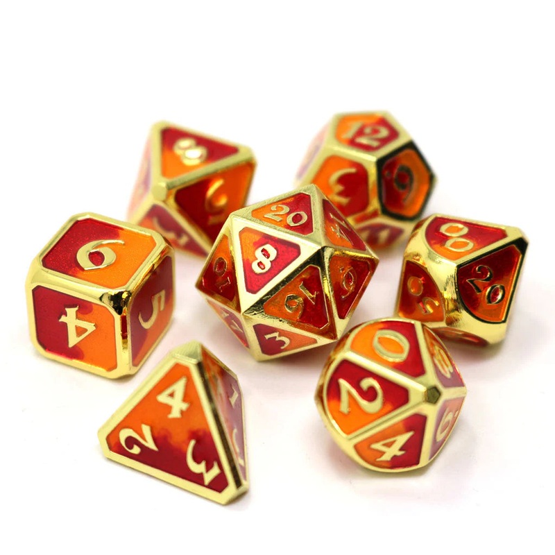 Die Hard Dice 7 Die Metal Dice Set: Spellbinder – Phoenix