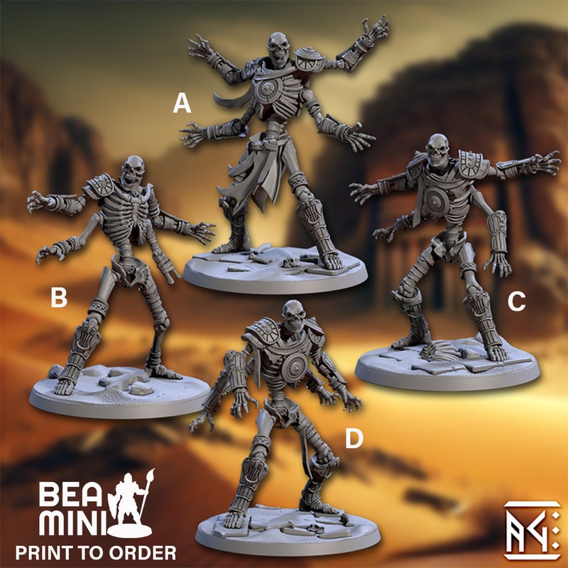 Skeleton Monks | BeaMini Print to Order Miniatures