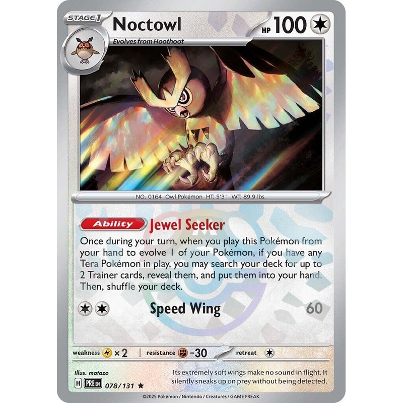 Noctowl (078/131) (Master Ball Pattern) [Scarlet & Violet: Prismatic Evolutions]