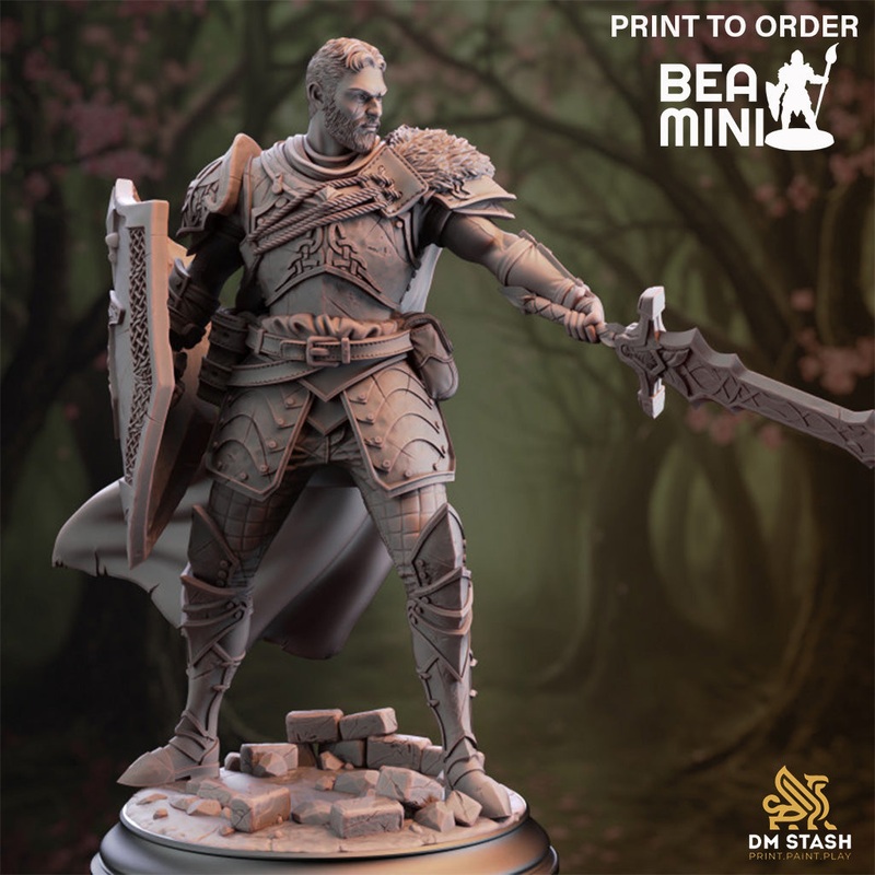 Nordic Nature Paladin – Lizarin | BeaMini Print to Order Miniatures