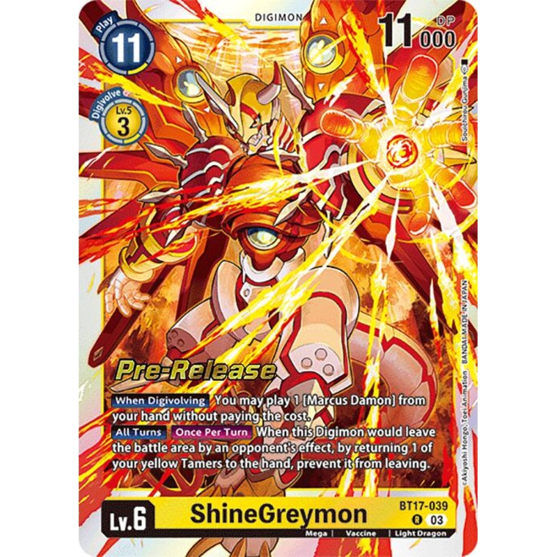 ShineGreymon [BT17-039] [Secret Crisis Pre-Release Cards]