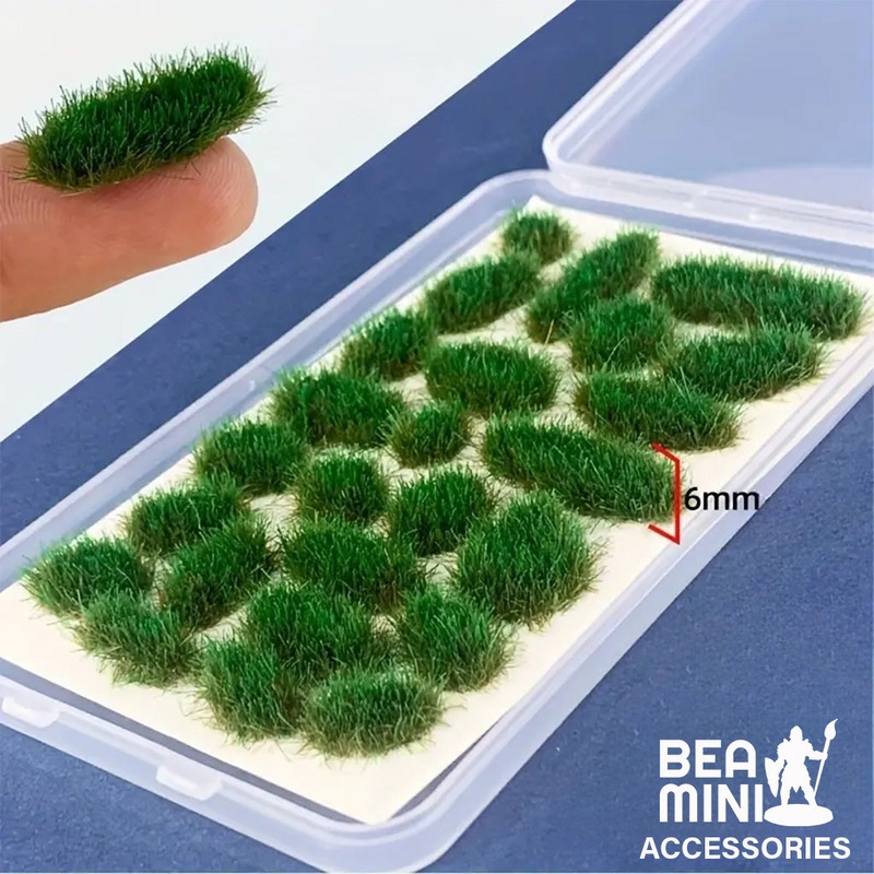 Bea Mini Basing Tufts – Dark Green Irregular Shaped Grass 24 Tuft Pack
