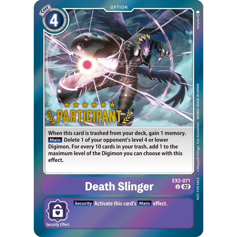 Death Slinger [EX2-071] (Digimon 3-On-3 November 2023 Participation) [Digital Hazard]