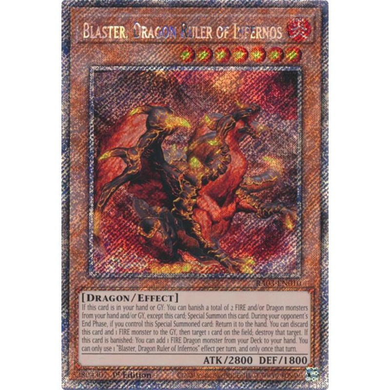Blaster, Dragon Ruler of Infernos (Platinum Secret Rare) [RA03-EN010] Platinum Secret Rare