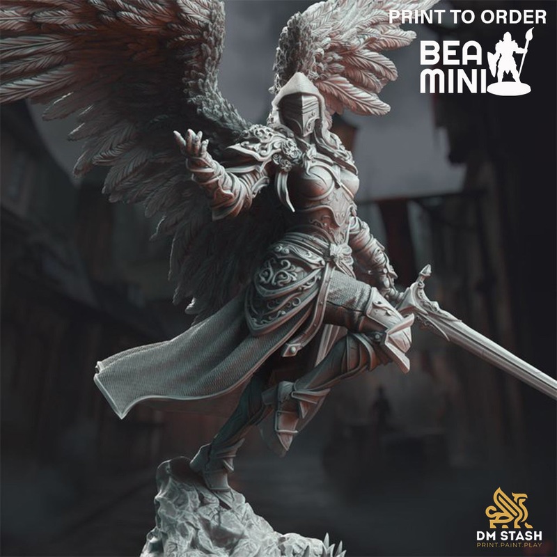 Lydia the Merciless – Ascended Knight | BeaMini Print to Order Miniatures