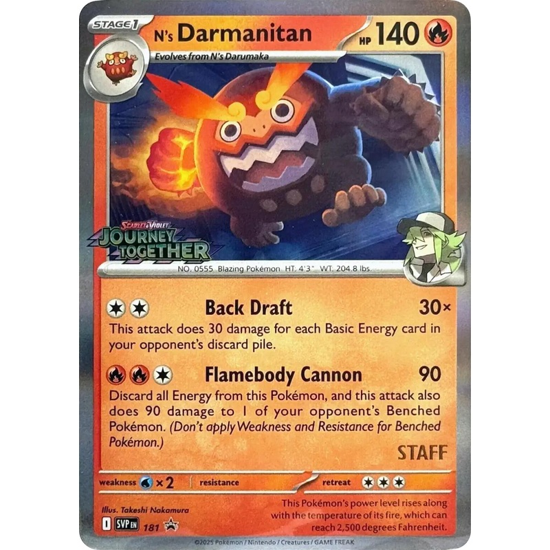 N’s Darmanitan (181) (Prerelease Staff) [Scarlet & Violet: Black Star Promos]