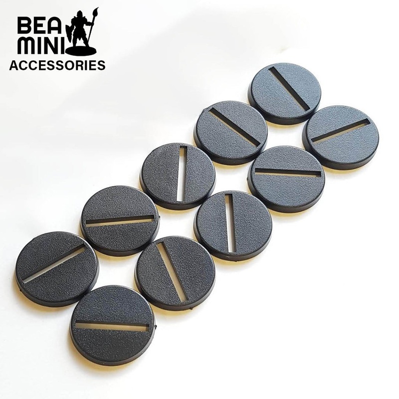 Bea Mini Accessories – 25mm Round Slotted Bases (10 Pack)
