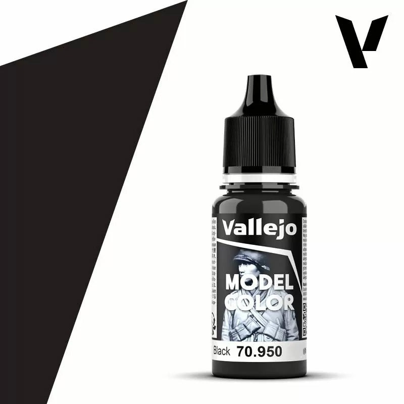 Vallejo Model Colour – Black Paint (Single Bottle 18ml)