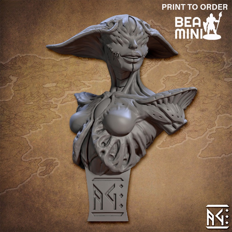 Heroic Bust: Melmora  Lady of Change and Pestilence | BeaMini Print to Order Miniatures