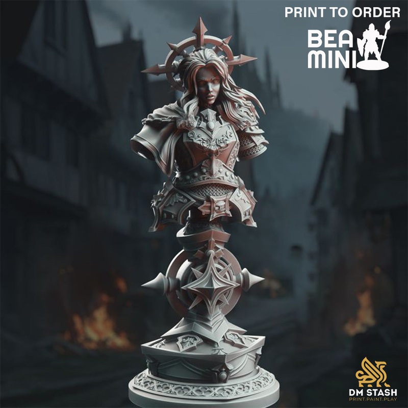 Johanna Saffron – Paladin of Vengeance Bust | BeaMini Print to Order Miniatures