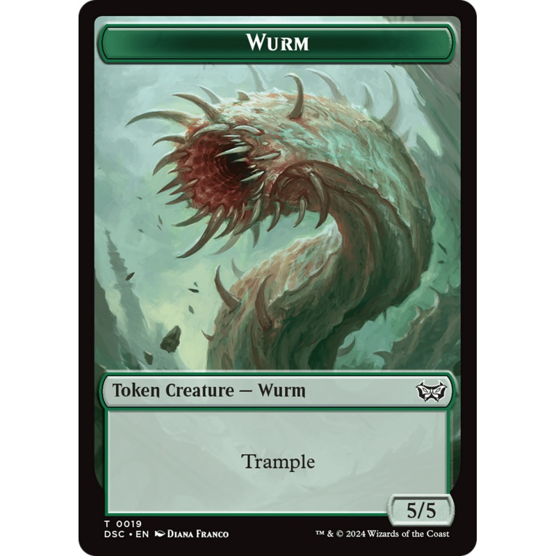 Wurm (0019) // Insect (0010) Double-Sided Token [Duskmourn: House of Horror Commander Tokens]