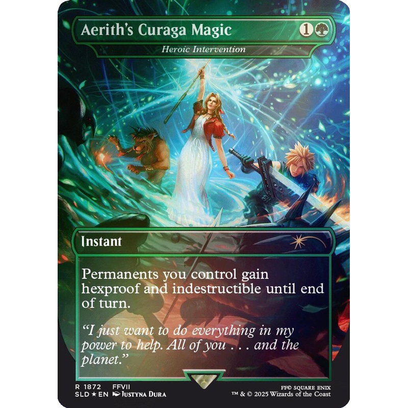 Aerith’s Curaga Magic – Heroic Intervention (Rainbow Foil) [Secret Lair Drop Series]