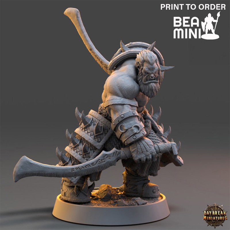 Grizban Gutz – Orc Warrior | BeaMini Print to Order Miniatures