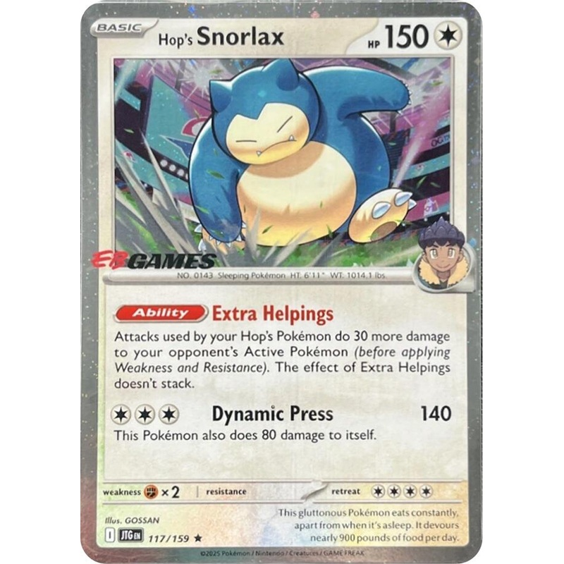 Hop’s Snorlax (117/159) (EB Games) (Cosmos Holo) [Scarlet & Violet: Journey Together]