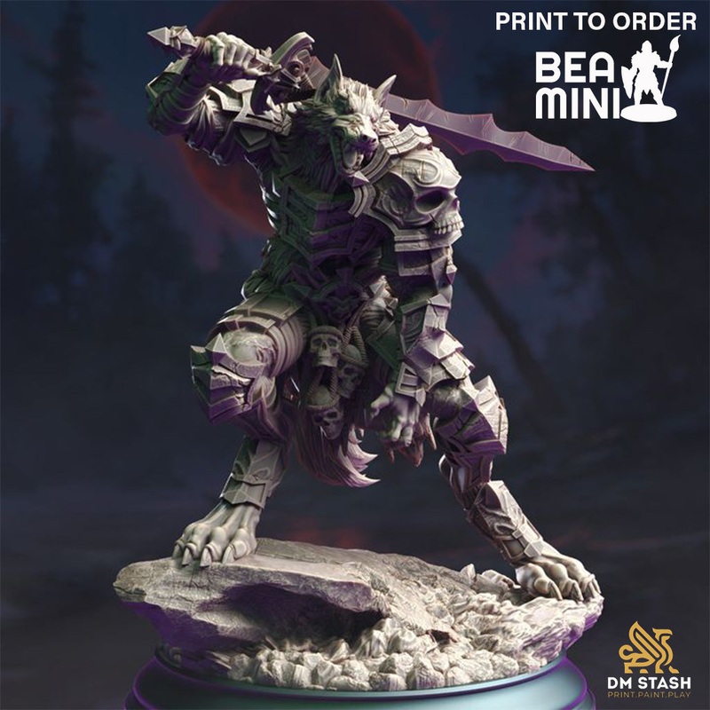Werewolf Knight – Corsicus | BeaMini Print to Order Miniatures