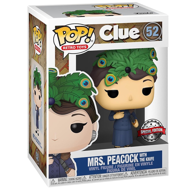 Clue – Mrs. Peacock with The Knife Pop! Vinyl (Retro Toys #52)