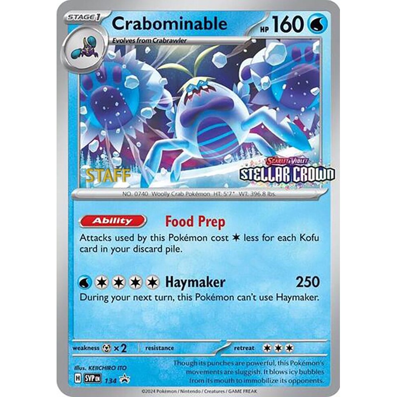 Crabominable (134/142) (Staff Promo) [Scarlet & Violet: Black Star Promos]
