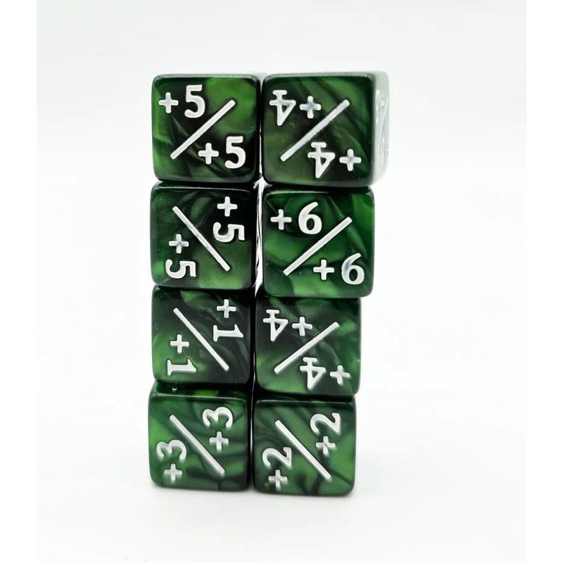 +1/+1 Pearl Green Counters for Magic – set of 8
