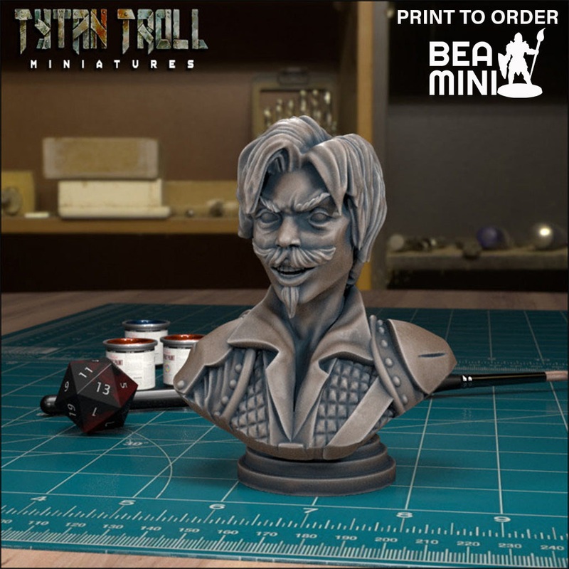 Curse of Strahd – Arrigal Bust | BeaMini Print to Order Miniatures