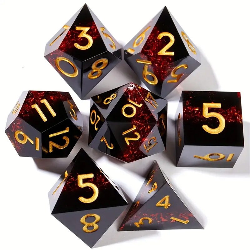 Hellgate – Handcrafted Sharp Edge Dice Set & Dice Case