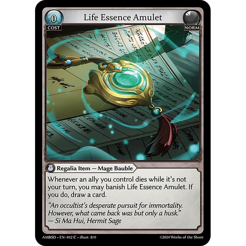 Life Essence Amulet (012) [Mortal Ambition Starter Decks]