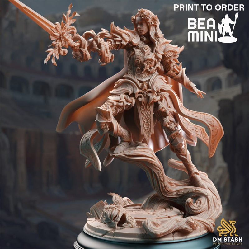 Fey Elf Paladin – Celathyn | BeaMini Print to Order Miniatures