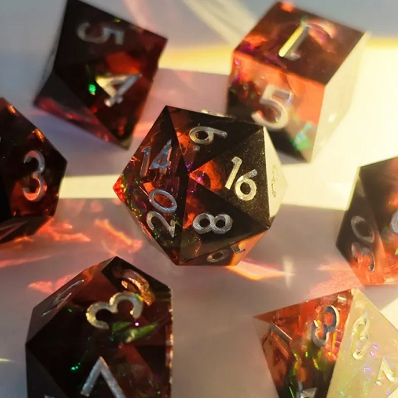 Red Light, Green Light – Handcrafted Sharp Edge Dice Set & Dice Case