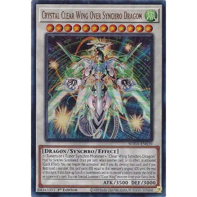 Crystal Clear Wing Over Synchro Dragon [SUDA-EN039] Ultra Rare