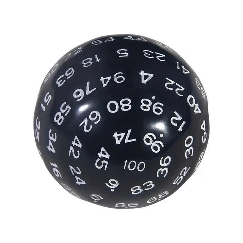 D100 (One Hundred Sided Dice) – Black/White