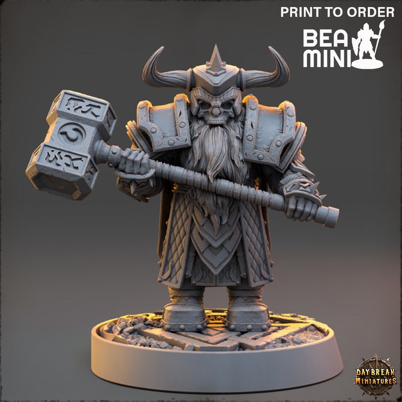 Dunko Ghoulhammer – Deviant Dwarves of the Pandemonium | BeaMini Print to Order Miniatures