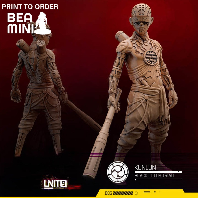 Cyberpunk – Kunlun – Black Lotus Triad | BeaMini Print to Order Miniatures