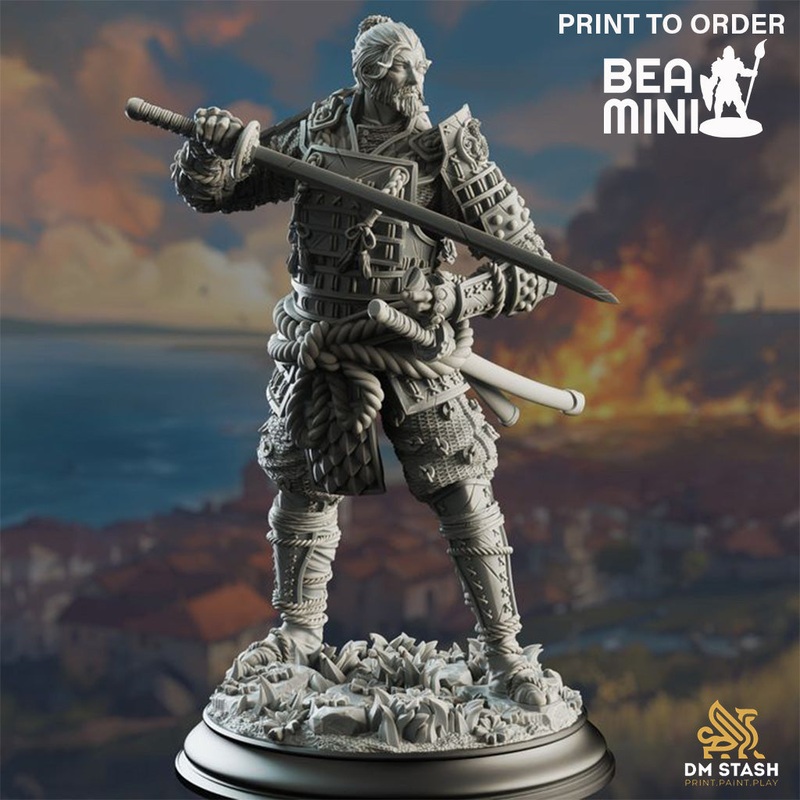 Wandering Samurai – Saburo Ryu | BeaMini Print to Order Miniatures