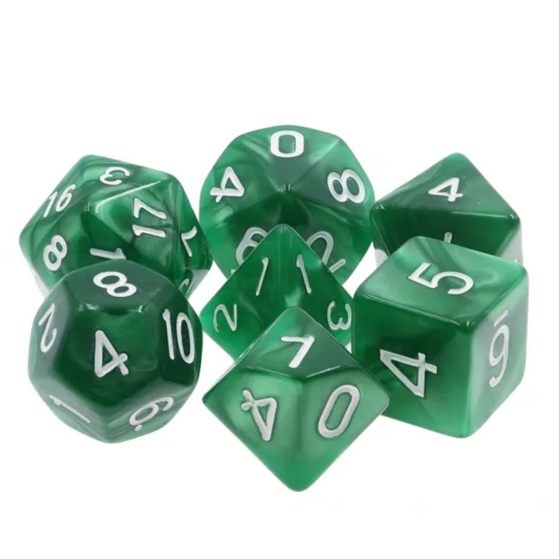 Glade Warden – 7 Piece Polyhedral Dice Set + Dice Bag