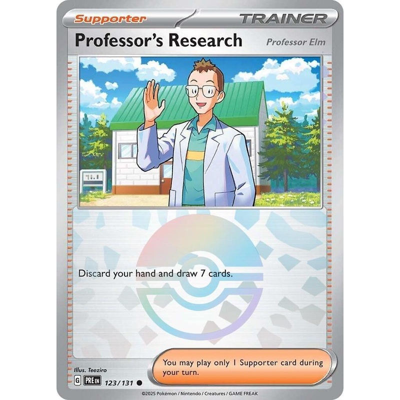 Professor’s Research (123/131) [Professor Elm] (Poke Ball Pattern) [Scarlet & Violet: Prismatic Evolutions]