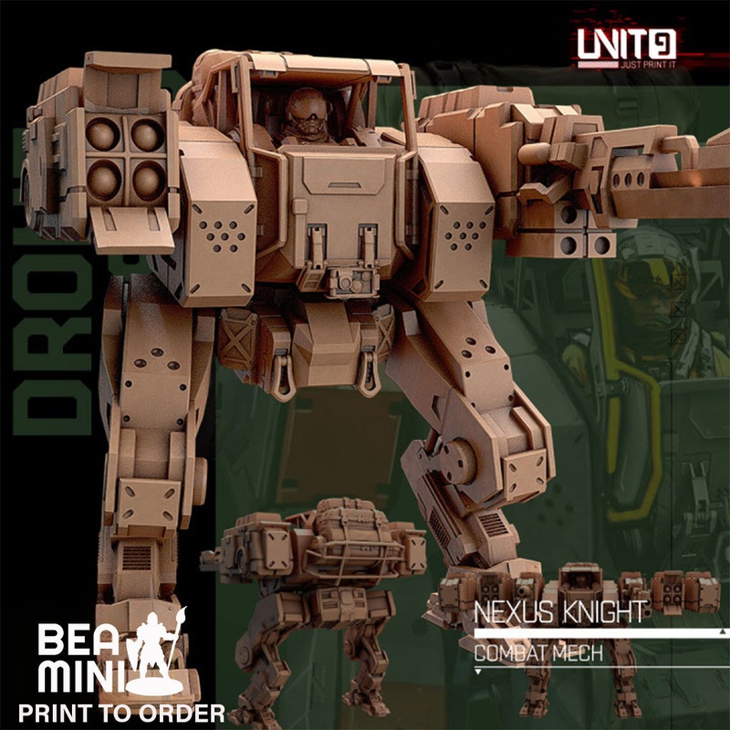 Nexus Knight – Combat Mech | BeaMini Print to Order Miniatures
