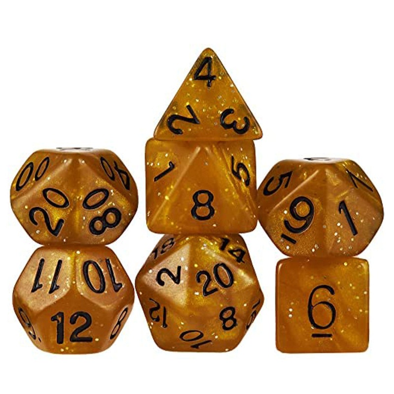 Iced Mocha – 7 Piece Polyhedral Dice Set + Dice Bag