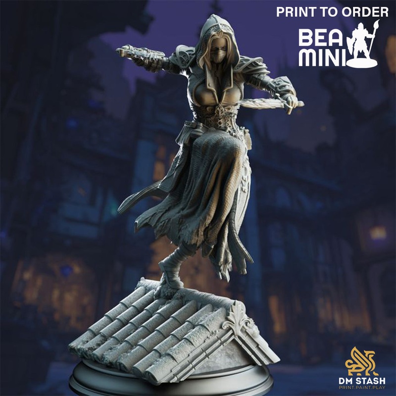 Air Genasi Soulknife Psionic Rogue – Karena | BeaMini Print to Order Miniatures
