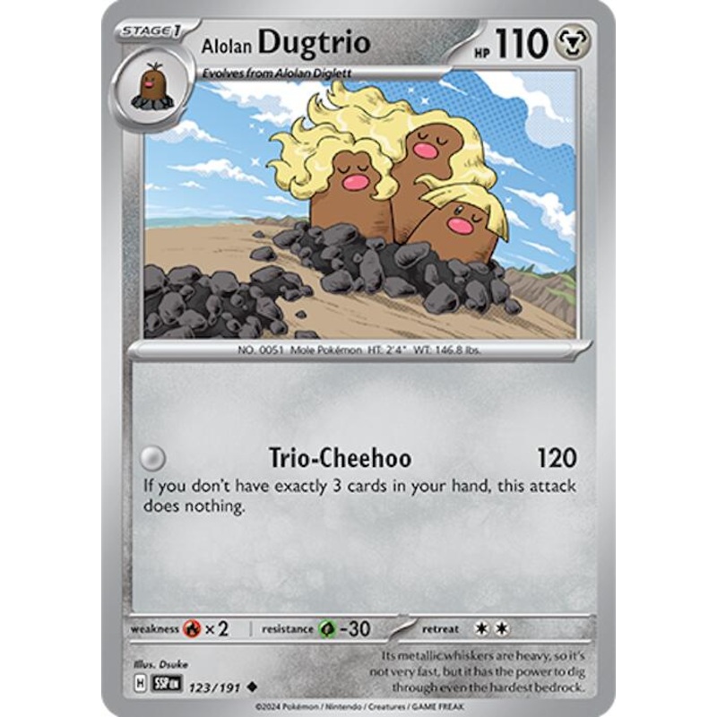 Alolan Dugtrio (123/191) [Scarlet & Violet: Surging Sparks]
