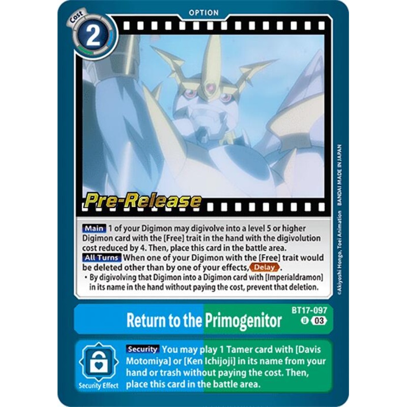 Return to the Primogenitor [BT17-097] [Secret Crisis Pre-Release Cards]
