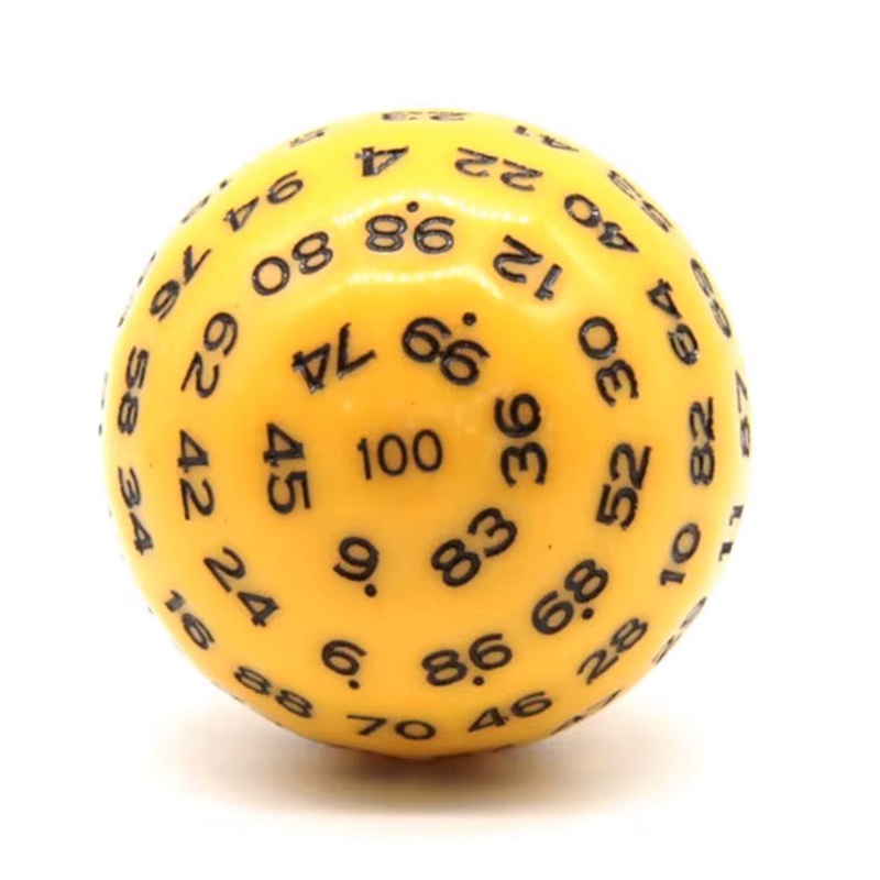 D100 (One Hundred Sided Dice) – Yellow/Black